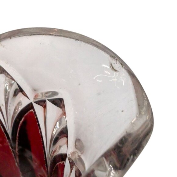 Vtg Ruby Stained Glass Pitcher Etched Victorian Style with Handle 4.5" x 4.5" - Picture 11 of 11